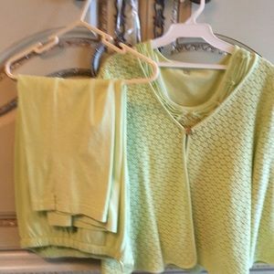 Chartreuse 3 pc pant set
